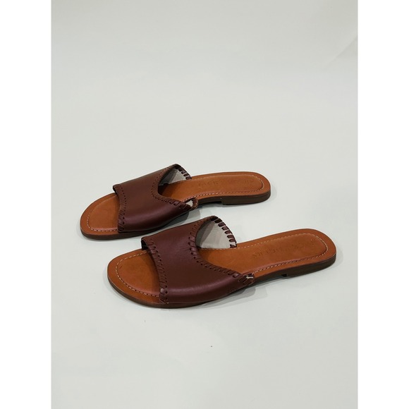 Jack Rogers Slides Sandals Women's Size 6M Leather Brown Slip On - Picture 1 of 4